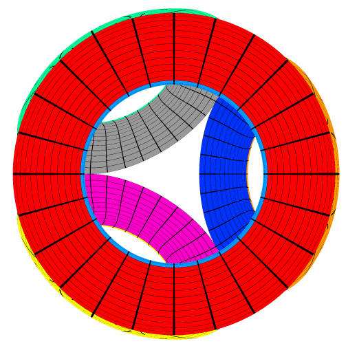 A piecewise smooth surface of genus 3