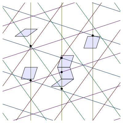 deBruijn construction, a few tiles