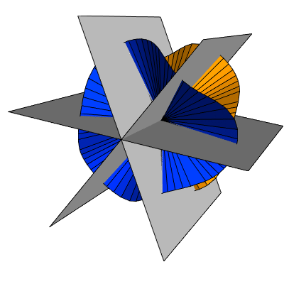 Planes of mirror symmetry of the real solution cone