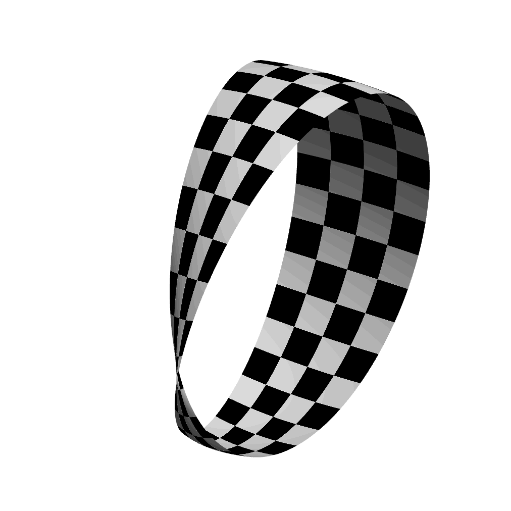 Projections of a 4D Mobius strip to 3D