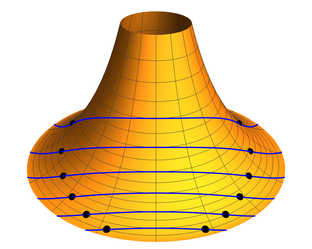 Tractroid with geodesics
