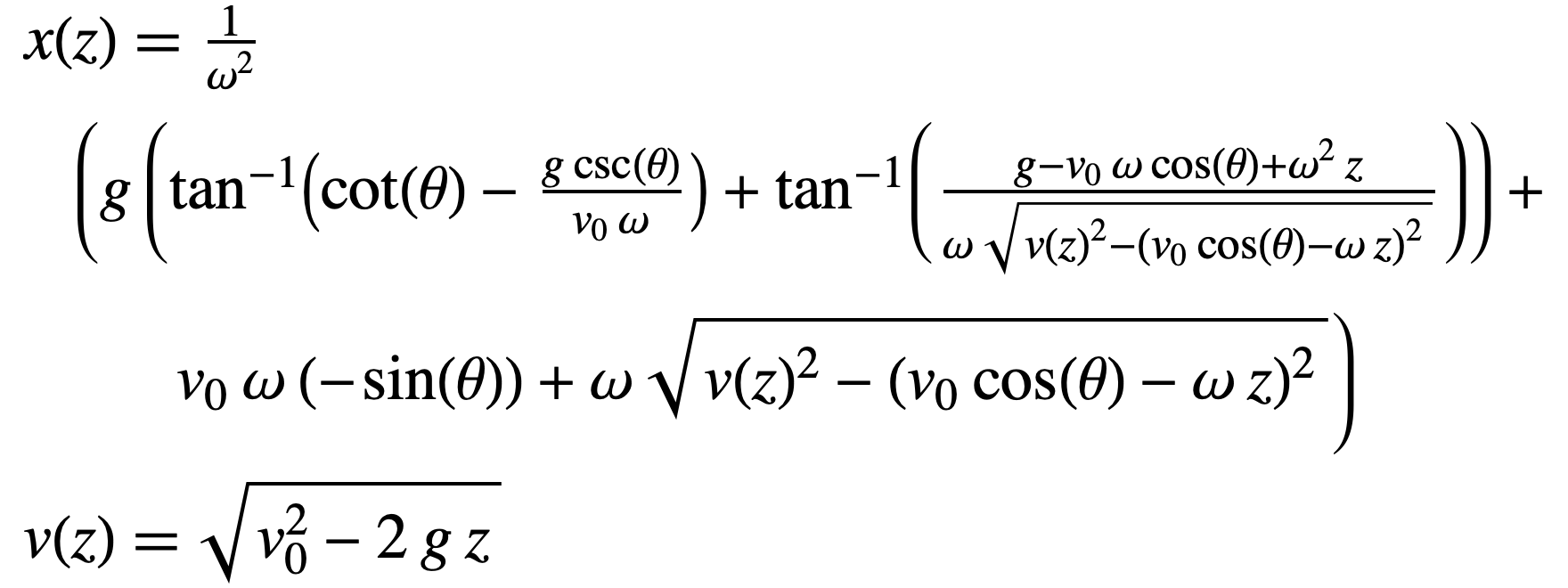 x(z) for tipped-over cyclotron
